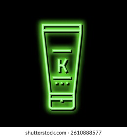 oil keratin tube neon light sign vector. oil keratin tube illustration