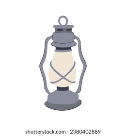 oil kerosene lamp cartoon. vintage light, ancient metal, glass flame oil kerosene lamp sign. isolated symbol vector illustration