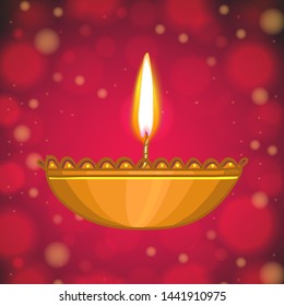 Oil lamp, candle, vector image, eps10