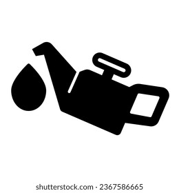 Oil lamp and oil drop, motor lubricant solid icon, oil industry concept, engine fuel vector sign on white background, glyph style icon for mobile concept and web design. Vector graphics