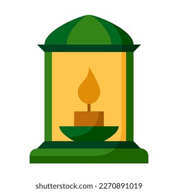 Oil Lamp in flat style isolated