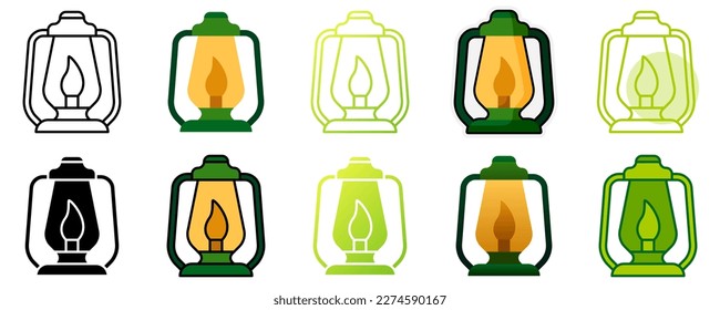 Oil Lamp in flat style isolated