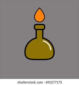 oil lamp icon flat design