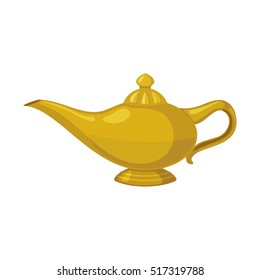 Oil lamp Icon in flat style isolated on white background. Vector illustration.