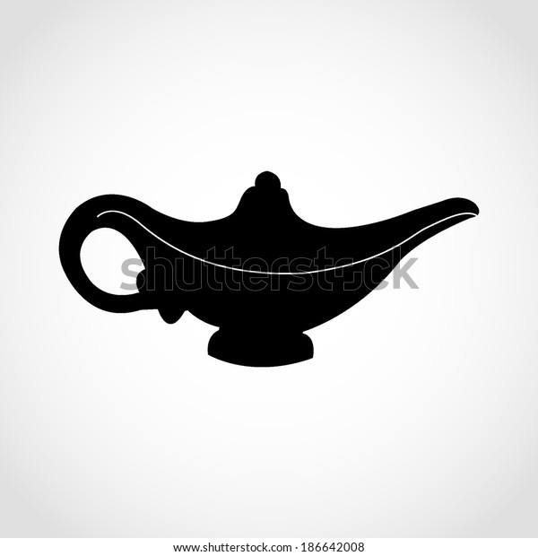 Oil Lamp Icon Isolated On White Stock Vector (Royalty Free) 186642008