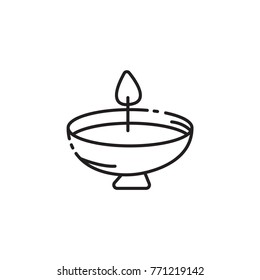 oil lamp icon outline 