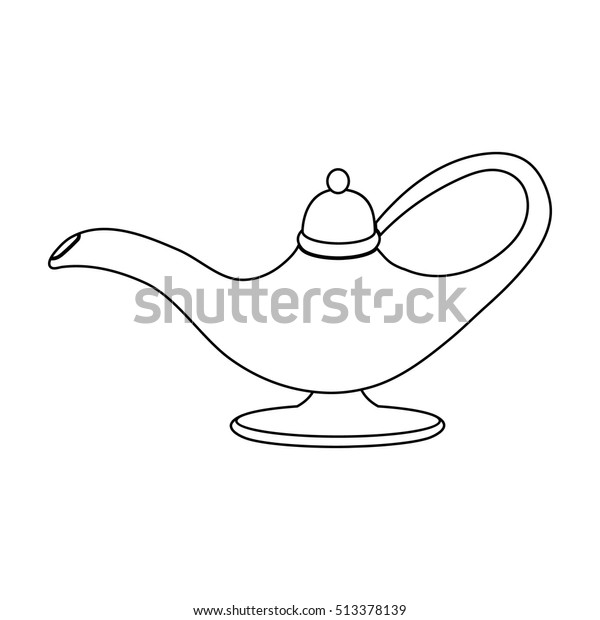 Oil Lamp Icon Outline Style Isolated Stock Vector (Royalty Free) 513378139