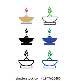 Oil lamp icon set, eps 10 format