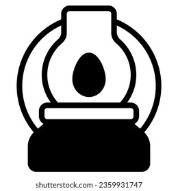 oil lamp icon with solid line style base. Suitable for website design, logo, app, ui and etc.