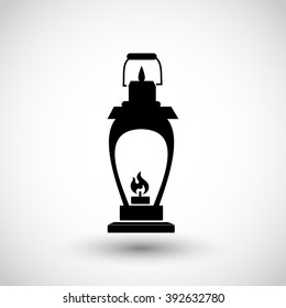 Oil lamp icon vector
