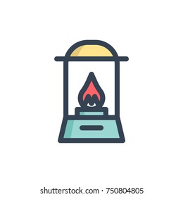 oil lamp icon vector. oil lamp icon filled outline style design