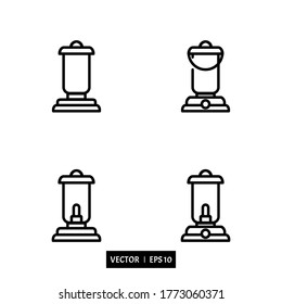 oil lamp icon vector simple design illustration logo perfect for all project