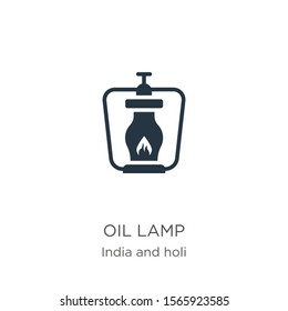 Oil lamp icon vector. Trendy flat oil lamp icon from india and holi collection isolated on white background. Vector illustration can be used for web and mobile graphic design, logo, eps10