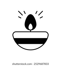 oil lamp icon with white background vector stock illustration