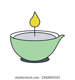 oil lamp icon with white background vector stock illustration