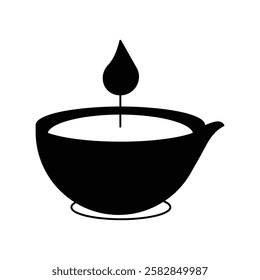 oil lamp icon with white background vector stock illustration