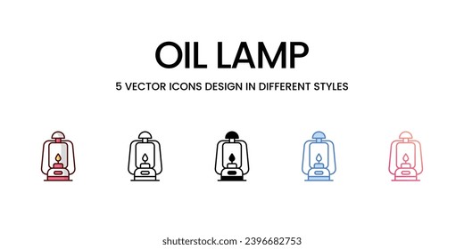 Iconos de la lámpara de aceite establecen la ilustración del vector. material vectorial,