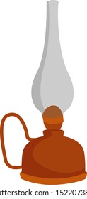 Oil lamp, illustration, vector on white background.