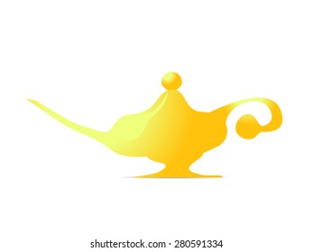oil lamp magic lamp symbol vector illustration