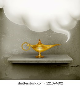 Oil Lamp, old-style vector