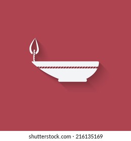 oil lamp red background - vector illustration. eps 10