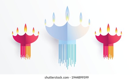 oil lamp shape like sky lamp, vector background 