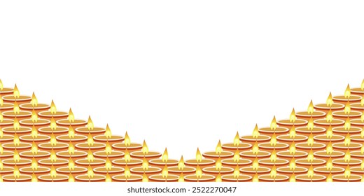 Oil lamp vector design. Vector illustration. happy diwali.