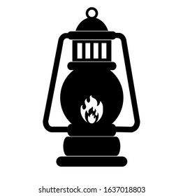 oil lamp vector icon on white background