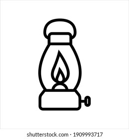 Oil Lamp Vector Icon On White Background