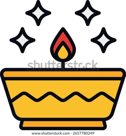 Oil Lamp Vector for Islamic Night Decor, Traditional flame lamp illustration, Ramadan and cultural lighting