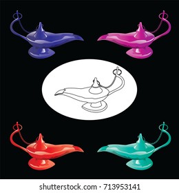 oil lamps vector