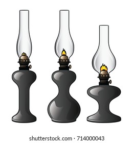 oil lamps vector
