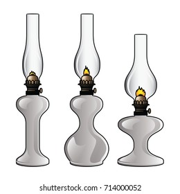 oil lamps vector