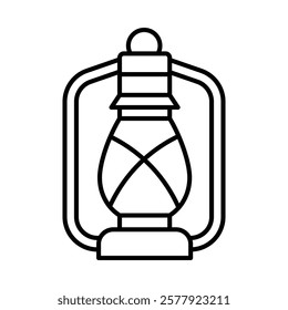 Oil lantern icon Flat illustration sign