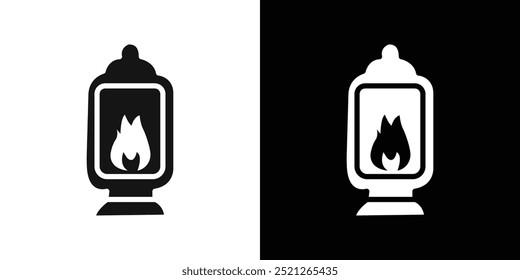 Icono de linterna de aceite Ilustración de línea plana