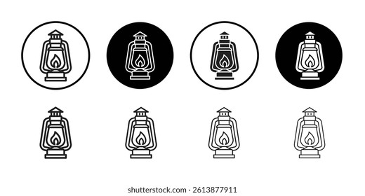 Oil lantern icon Isolated flat vector in outline