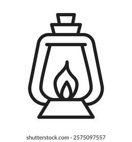 Oil lantern icon Simple thin outline