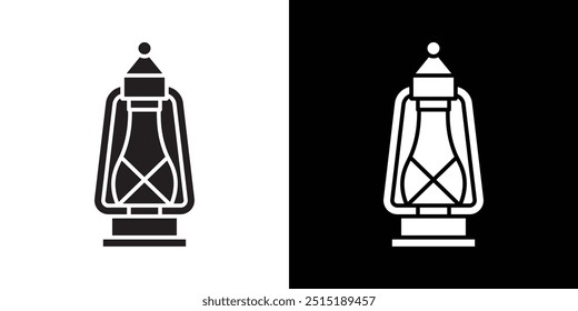 Oil lantern icon Thin line flat illustration