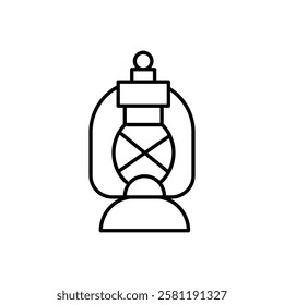 Oil lantern icon Thin line art isolated