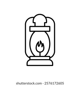 Oil lantern icon vector outline logo sign