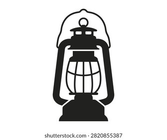 Oil Lantern Silhouette – Vintage Rustic Light Icon