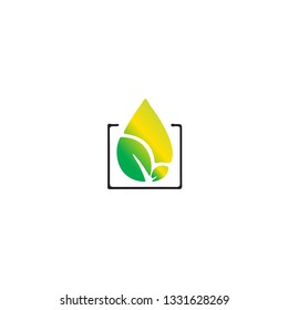 Oil and Leaf Design Logo