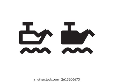 Oil level warning icon set for vehicle dashboards Vector