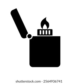 Oil lighter silhouette icon. Vector.