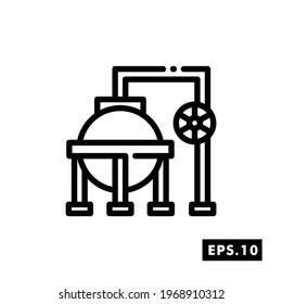 Icono de línea de aceite Vector industrial. Icono de aceite o logotipo símbolo de signo aislado ilustración vectorial