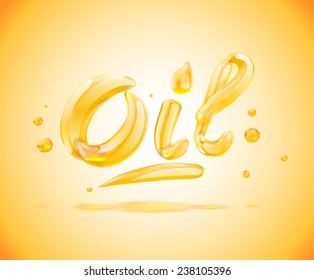 Oil liquid text. Vector illustration. eps