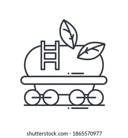 Oil logistics icon, linear isolated illustration, thin line vector, web design sign, outline concept symbol with editable stroke on white background.