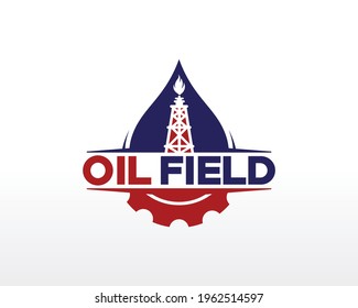 Oil Logo Design. Oil Mine Logo Design Template Vector