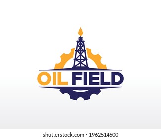 Oil Logo Design. Oil Mine Logo Design Template Vector