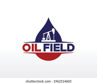 Oil Logo Design. Oil Mine Logo Design Template Vector